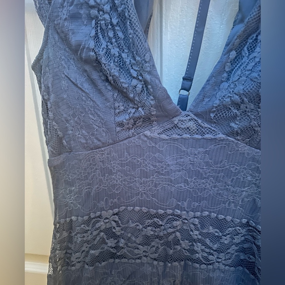 Charlotte Russe Lace Dress in Slate Blue - Picture 2 of 5